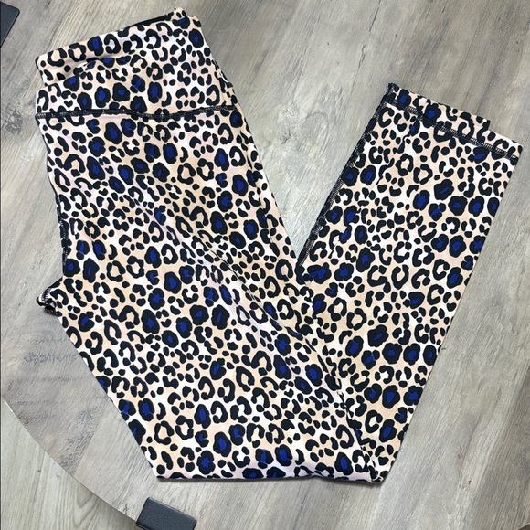 Victoria's Secret Kids Leopard Leggings with Blue Accents - Picture 4 of 4
